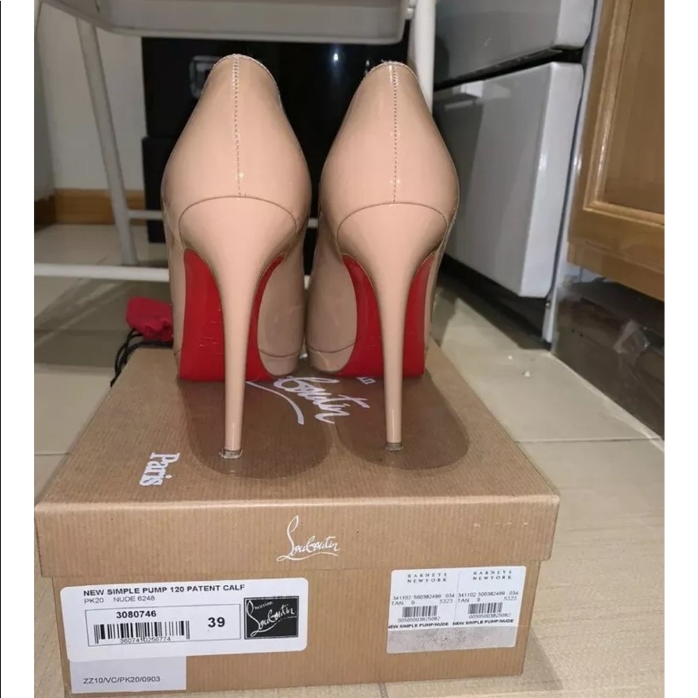 Christian louboutin simple pump 120 patent calf 39